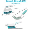 3 Pack Heavy-Duty Scrub Brush Set with Stiff Bristles, Grout Cleaning Brush for Bathroom, Bathtub, Kitchen and Tile - 2 of 4