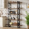 Hommoo 5-Tier Solid Wood Bookshelf with Metal Frame Brown - 2 of 4