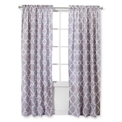 Sweet Jojo Designs Gray White Trellis Window Panels Trellis