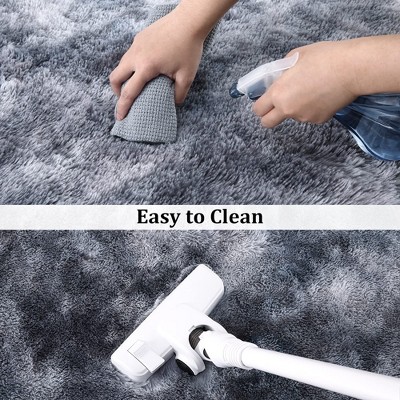 Dark Grey 8' x 10' Abstract Shag Synthetic Area Rug