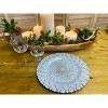 Essential Decor & Beyond 13.2" Modern Clear Glass Charger with Silver Pattern Set of 4 - 2 of 4