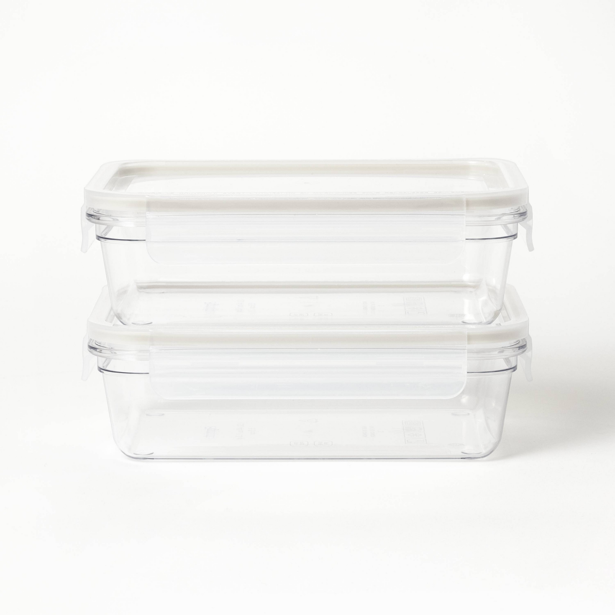 4pc (set of 2) 5.5 Cup Tritan Plastic Rectangle Food Storage Container Set Clear - Figmint™