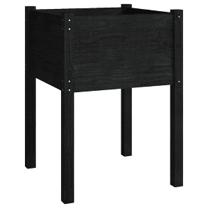 vidaXL Garden Planter Black 19.7"x19.7"x27.6" Solid Wood Pine - 1 of 4
