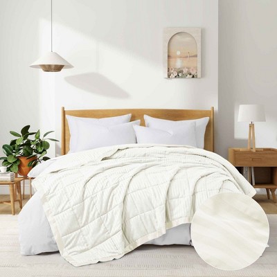 Peace Nest Hotel Quality Luxury All Season Jacquard Soft Bed Blanket with Satin Trim, Cozy and Warm