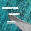 Homhougo 9x12,Runner Rug Soft Vintage Distressed Washable Rug Runners for Hallways Non-Slip Kitchen Runner Low Pile Retro Abstract Teal Multi - 3 of 4