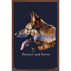 Trends International Jim Baldwin - Protect & Serve Framed Wall Poster Prints - 1 of 4