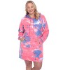 Women's Plus Size Hoodie Tie Dye Sweatshirt Dress - White Mark - 2 of 3