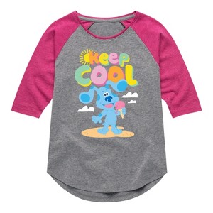 Girls' - Blue's Clues & You! - Keep Cool Shirt Tail Raglan Graphic T-shirt - 1 of 3