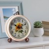 Aoibox Classic Vintage Table Clock with Sunflower Design, Silent Non-Ticking Analog Desk Clock for Office, Living Room or Bedroom - 2 of 4