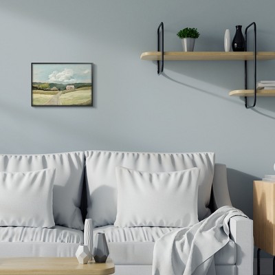 Countryside Mountain Landscape Print on Canvas with Black Frame, 11 x 14