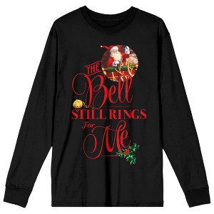 Polar Express The Bell Still Rings For Me Crew Neck Long Sleeve Women's Black Tee - 1 of 3