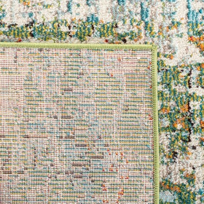 Turquoise Tides Hand-Knotted 2'2" x 4' Synthetic Area Rug