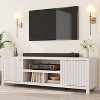 Fluted TV Stand for 80 Inch, Wooden Media Console Cabinet with Fluted Door and Gold Handle for Living Room Bedroom - 2 of 4