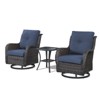 Belord 3PCS Patio Furniture Set with Swivel Chairs, All Weather Brown Wicker Bistro Set Outdoor Swivel Rocker Set of 2 with Side Table - 3 of 4