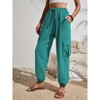 Joggers for Women Loose Drawstring High Waisted Cargo Pants with Pockets - 3 of 4