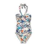 V-Neck Tie Back Halter with Peephole One Piece Maternity Swimsuit - Isabel Maternity by Ingrid & Isabel™ Floral