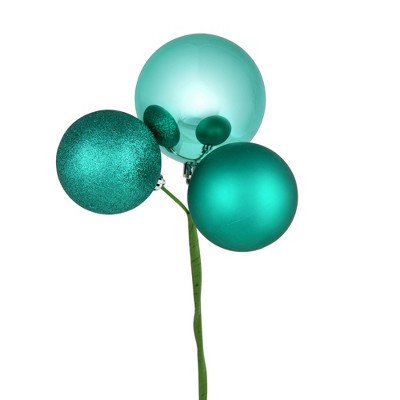 Vickerman 18" Ball Ornament Christmas Pick, 4 per Bag