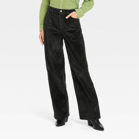 Women's High-rise Corduroy Wide Leg Jeans - Universal Thread™ Black : Target