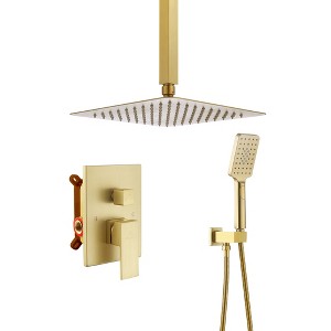 CASAINC 3-Spray Pattern 12 in. Ceiling Mount Shower System Shower Head - 1 of 3
