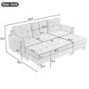 83.4"W Sectional Sofa Couch, Sofa Bed with Two USB Ports, Movable Ottoman and Reversible Chaise Lounge -ModernLuxe - 3 of 4