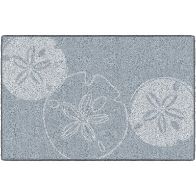 2'5"x3'8" Rectangle Indoor and Outdoor Seashell Nylon Accent Rug Blue - Brumlow Mills