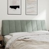 vidaXL Headboard Cushion Bedroom Hanging Upholstered Pillow Headboard Velvet - Light Gray 59.8" - 3 of 4