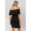 Hello Miz Women's Fitted Ruffle Off Shoulder Maternity Dress - 3 of 4