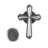 Dicksons JA-3704 Flared Cross Brushed Silver Tone .75 Inch Stainless Steel Magnetic Lapel Brooch Pin - 2 of 2