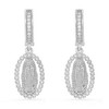 Steeltime Ladies brass simulated diamonds dangling charm Our Lady of Guadalupe huggie earrings. Color Options: White, Gold - 2 of 4