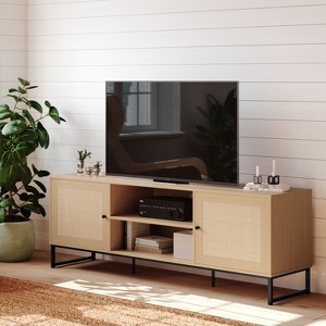 Merrick Lane 65" Mid-Century Modern TV Stand Made with Durable Engineered Wood Accommodates up to 70" TV's - 1 of 4