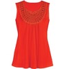 Collections Etc Stylish Crochet Trim Easy-Fit Sleeveless Top - 4 of 4
