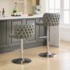 Swivel Barstools Adjusatble Seat Height, PU Upholstered Bar Stools with the whole Back Tufted, for Home Pub and Kitchen Island（Set of 2） - 2 of 4