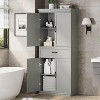 Tall kitchen storage cabinet with doors and adjustable shelves, freestanding cabinet, suitable for bathrooms, dining rooms, and living rooms. - 4 of 4