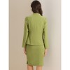 INSPIRE CHIC Women's Collarless Blazer and Formal Pencil Skirt Business Suit Set 2 Pcs - 3 of 4