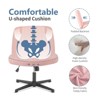 Wooakway Armless Upholstered Home Office Desk Chair with Adjustable Height 360¡ãSwivel No Wheels - 3 of 4