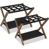 Heybly Luggage Rack, Pack of 2, Folding Suitcase Stand with Storage Shelf - 2 of 3