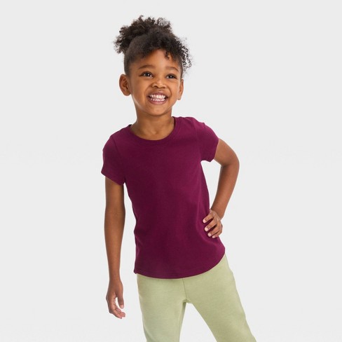 Toddler Girls' T-shirt - Cat & Jack™ Burgundy 12m : Target