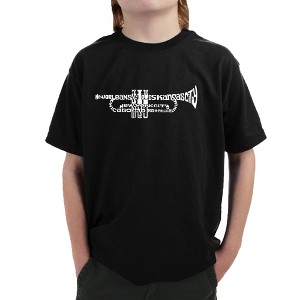LA Pop Art Boy's Word Art T-shirt - Trumpet - 1 of 4