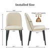 QingMoon Upholstered Dining Chairs Set of 2, Mid-Century Modern Kitchen Chairs, Armless Chairs with Deep Seat and Metal Legs for Dining Room - 4 of 4