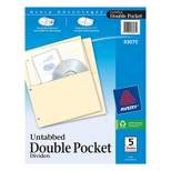Avery Double Pocket Dividers Untabbed Beige 5/Pack (03075) 462804