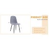 MAYEERTY Set of 4 Luxury Simple Dining Chairs - Light Gray Linen-Cotton, Black Metal Legs, Fits Diverse Decor - 4 of 4