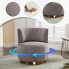 Lyngins Swivel Accent Chairs with Armrest,Upholstered Swivel Reading Chairs with Curved Backrest,Velvet Barrel Chairs for Bedroom,Living Room - 4 of 4