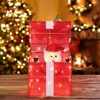 NAYSAYE 12IN Christmas Gift Box Decoration with Santa Pop Up Display Festive Tinsel Ornament for Indoor and Outdoor Use, Red, 11"*11"*11.8" - 2 of 4