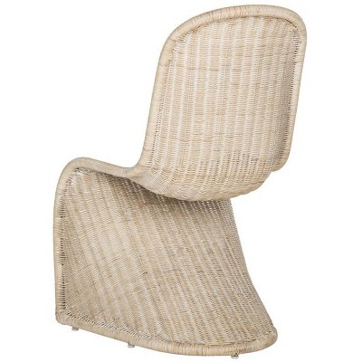 Gray Geometric Rattan Side Chairs, Set of 2