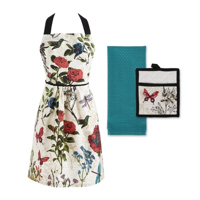 3pc Cotton Botanical Apron Kitchen Set - Design Imports