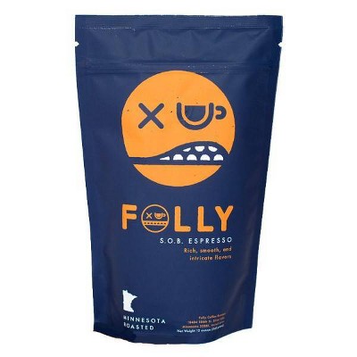 Folly Coffee Espresso Whole Bean Dark Roast Coffee - 12oz