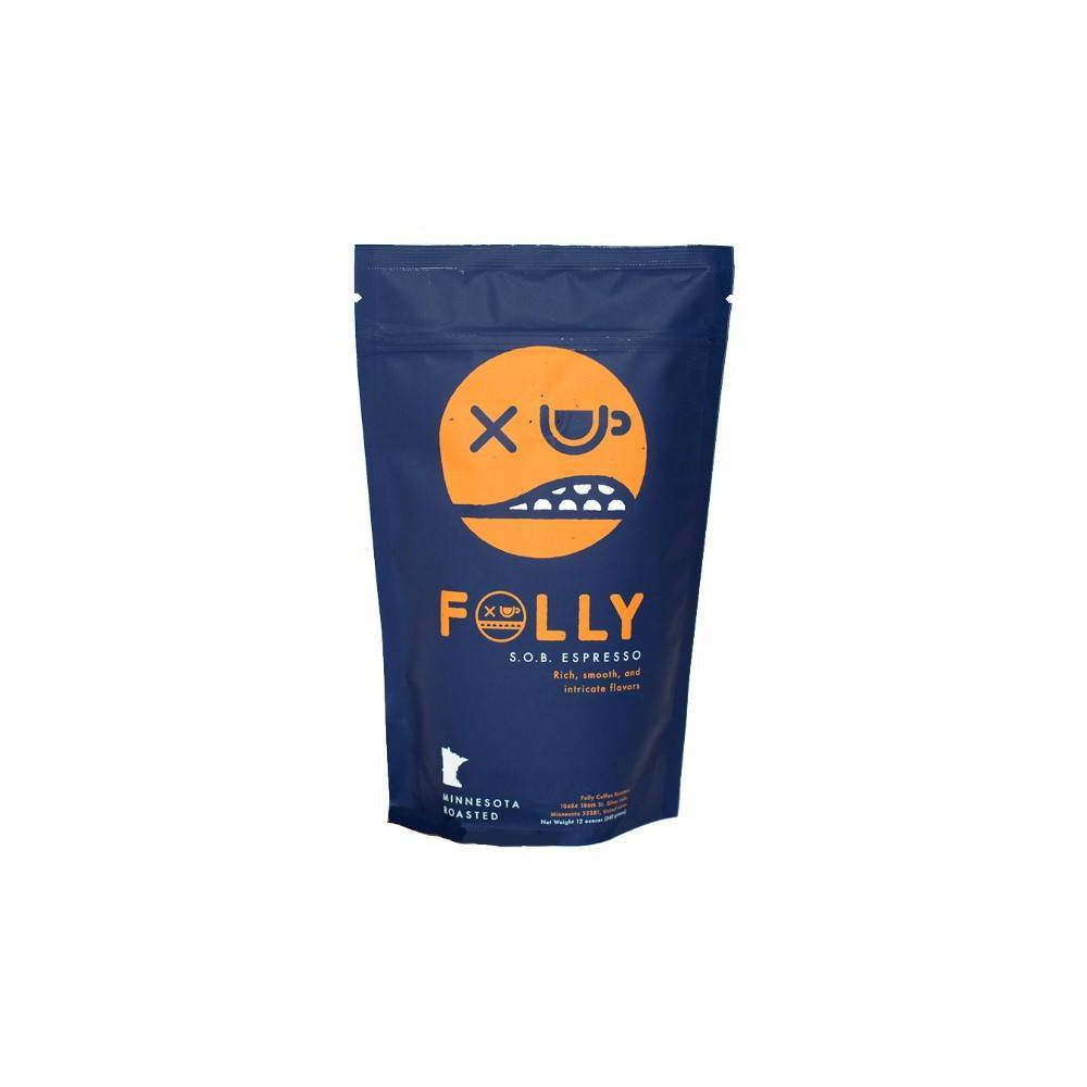 Photos - Coffee Folly  Espresso Whole Bean Dark Roast  - 12oz