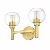 Sutton 2-Light Vanity Sconce - Contemporary Design with Clear Glass Globe Shades - 2 of 4