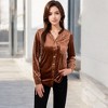 Anna-Kaci Women's Velvet Button-Down Shirt with Chest Pocket - 2 of 4