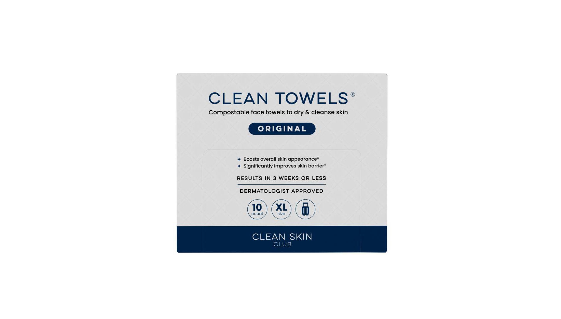 Clean Skin Club Travel Disposable Face Towel for Improved Skin - XL - 10ct